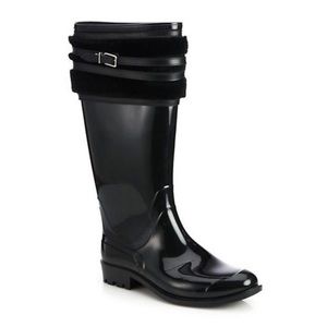 Burberry Lamhurst Shearling-trimmed Rain boots